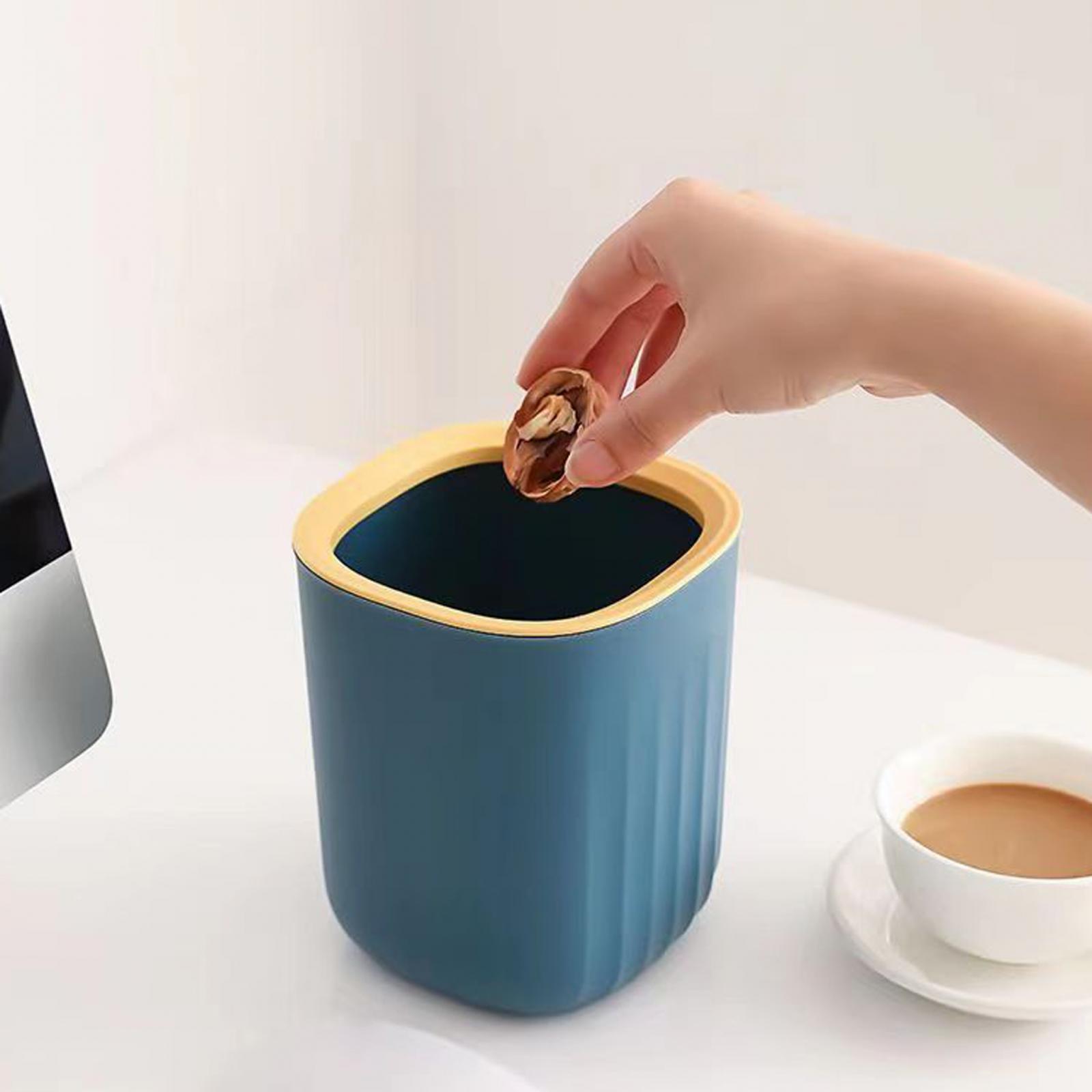 Mini Wastebasket Rubbish Bin Mini Desk Trash Can for Coffee Bar Bedroom Home