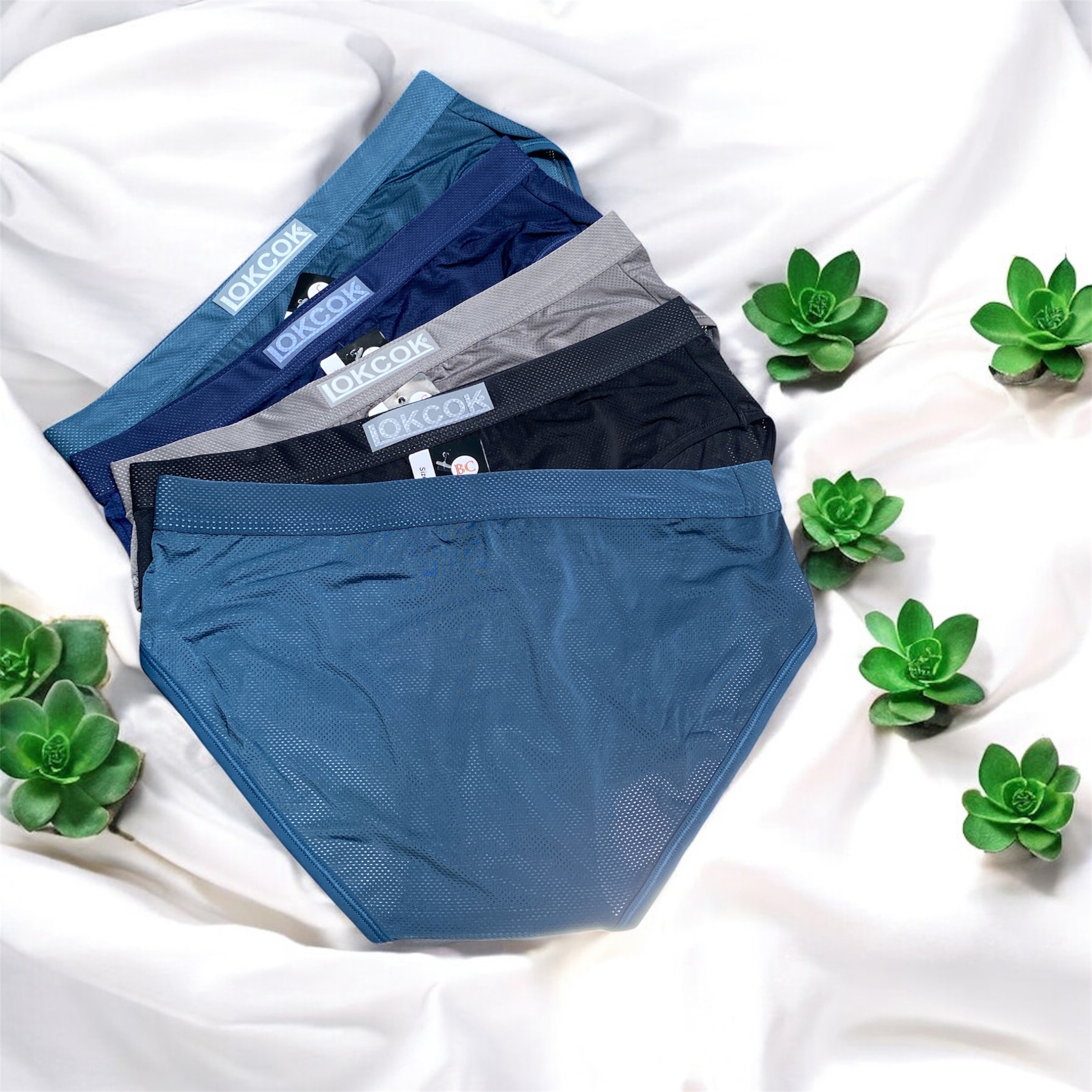 Combo 5 Quần Lót Nam Thun Lạnh Thông Hơi Trơn LokCok 905 Size M-3XL