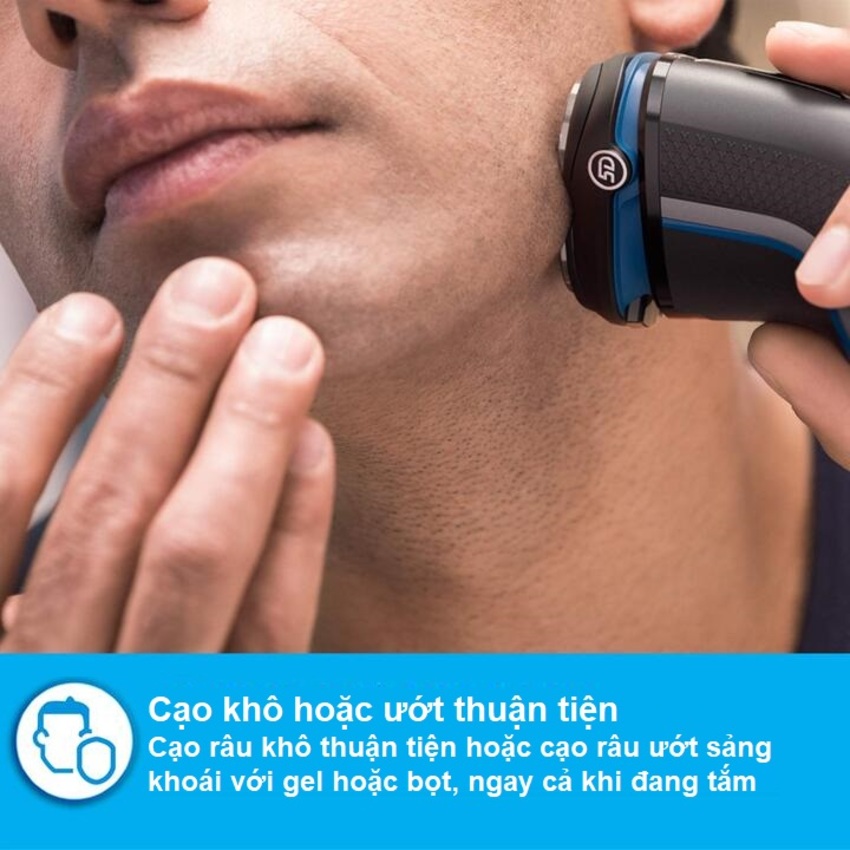 Máy cạo râu khô và ướt cao cấp, thương hiệu Hà Lan Philips S3206/09 Series 3000 - Chức năng: Cạo râu, tỉa tóc mai, ria mép - HÀNG NHẬP KHẨU