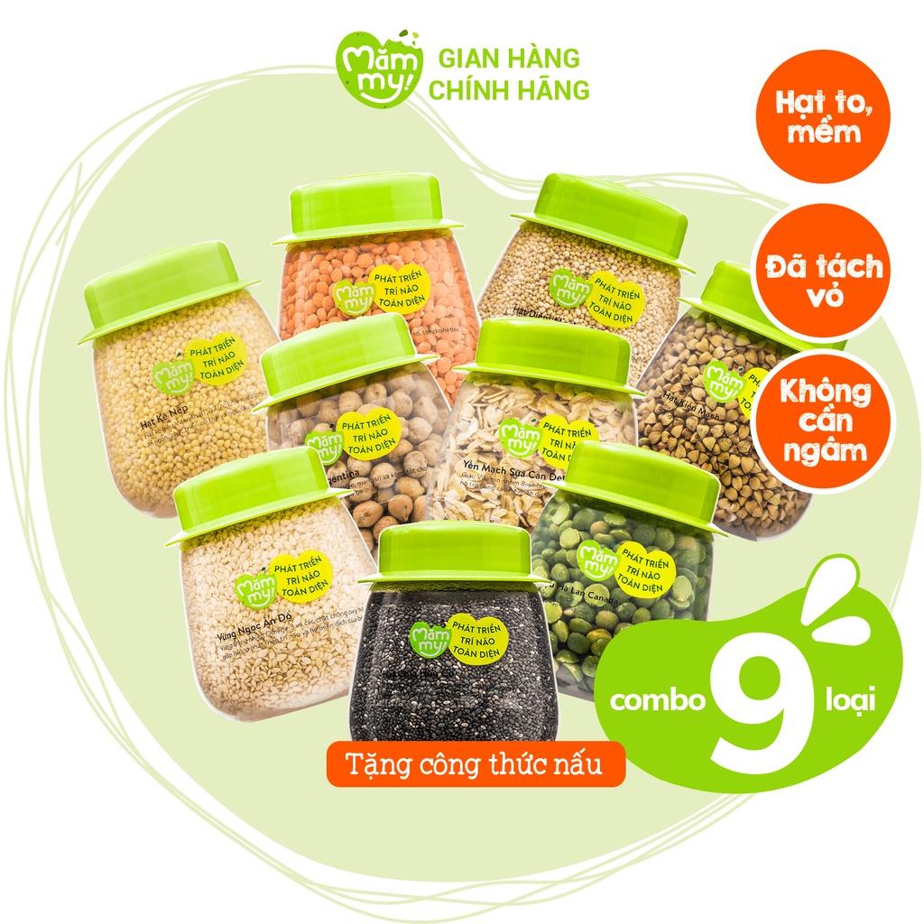 Combo 9 Loại Hạt Quý Mămmy Nhập Khẩu Chứa Nhiều Vitamin và Dinh Dưỡng Cho Bé Ăn Dặm Bổ Não: Yến Mạch Sữa, Đậu Hà Lan