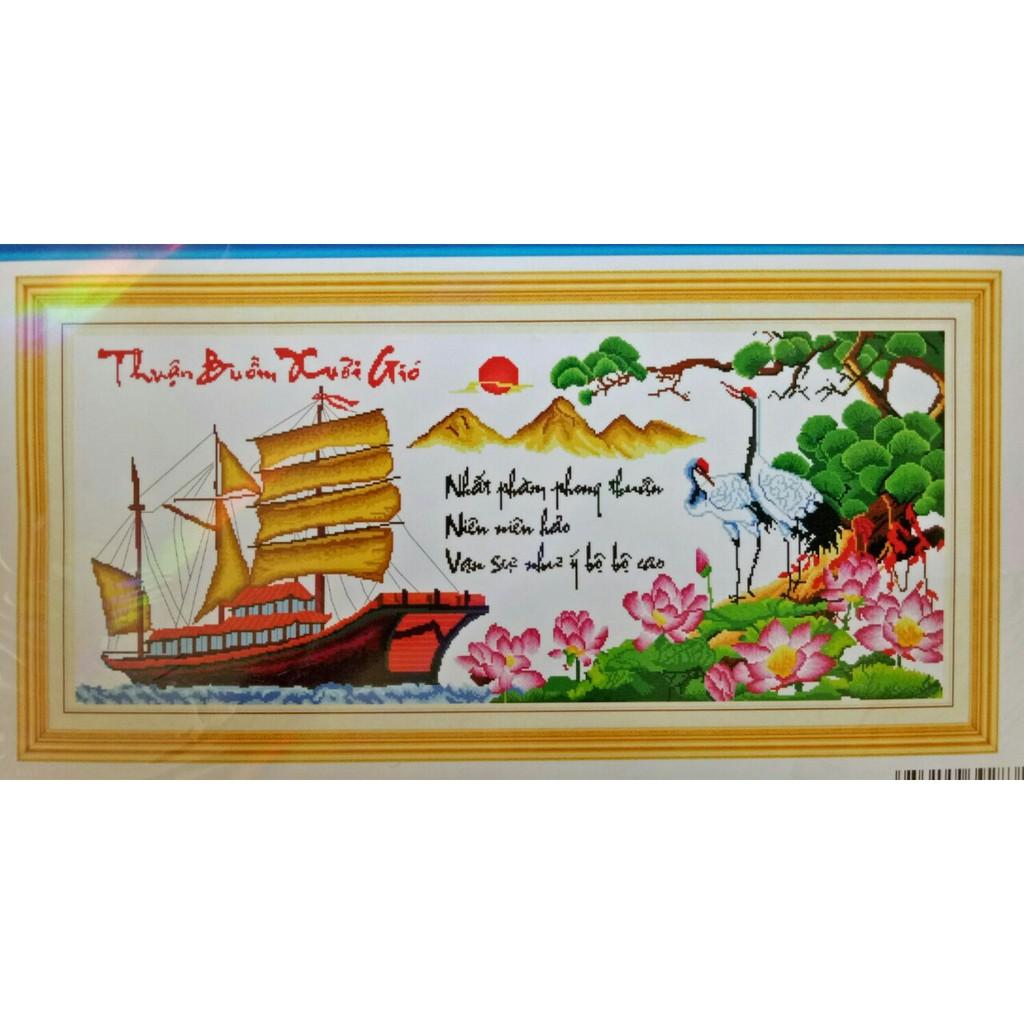Tranh thêu phong cảnh, kích thước 116 x 54