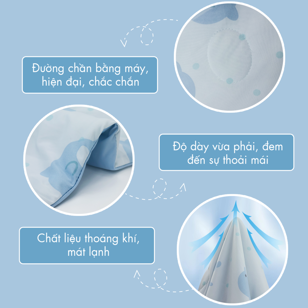 [CHĂN HÈ MÁT LẠNH] Mền lạnh I Cool Advance NIN House NM8028 2mx2m2 | Chăn chần cotton Ice Silk, Chăn điều hoà nhiều độ