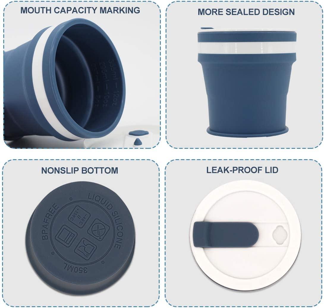 Cốc nước đóng mở bằng silicon, cốc cà phê, cốc cắm trại du lịch