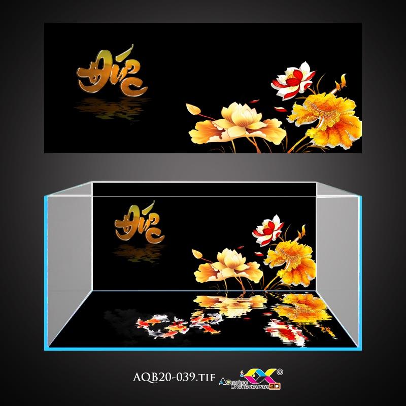 Tranh 3D Koifish,Tranh Dán Bể Cá Hoa soi bóng nước,in tranh theo kích thước yêu cầu