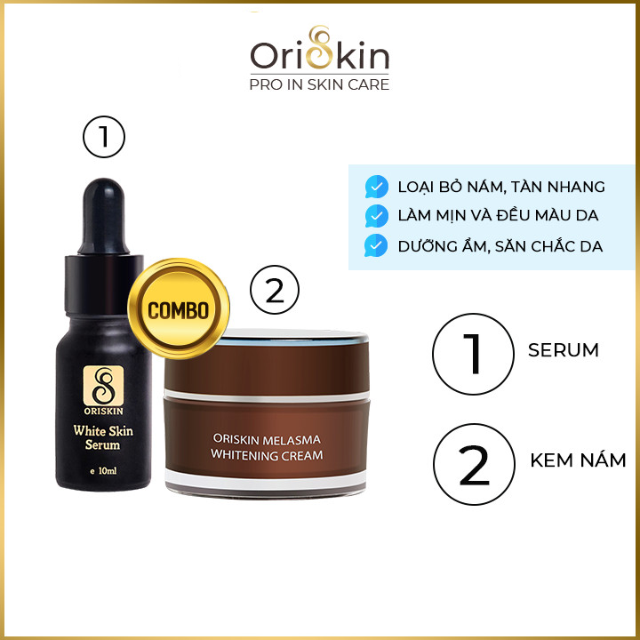 Bộ Kem Nám Tàn Nhang, Dưỡng Trắng, Mờ Thâm, Gồm Kem Oriskin Melasma Whitening Cream Và Serum Oriskin White Skin Serum