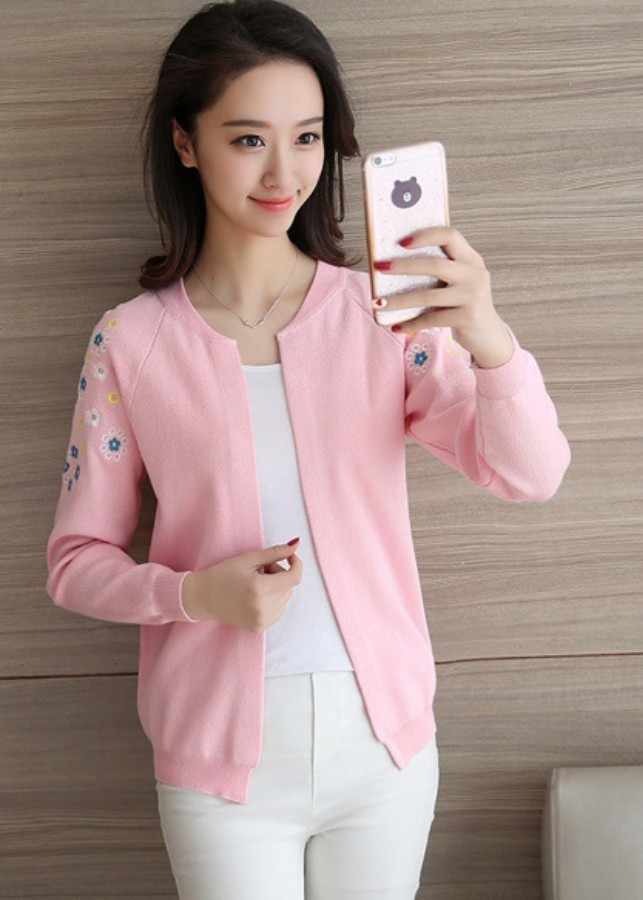 Áo Len Nữ Cardigan Áo Khoác Len Kiểu Hàn Quốc Thêu Hoa ALN020 MayHomes Thời Trang Thu Đông