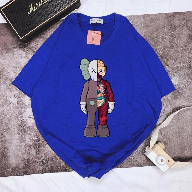 Áo Thun Tay Ngắn UNISEX in Decal KAWS - Hình chụp thật - Số đo ở cuối