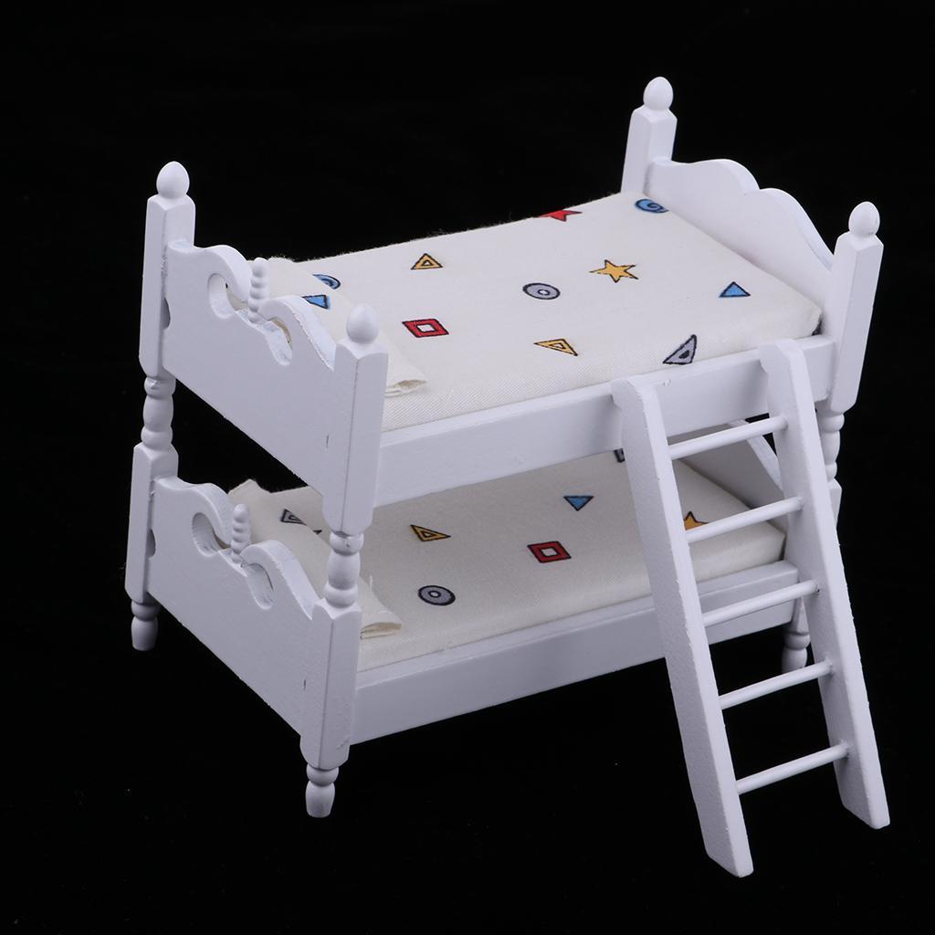 1:12 Scale Wooden Miniature Dollhouse Furniture Toy Set for Baby Doll Bed Room Decoration