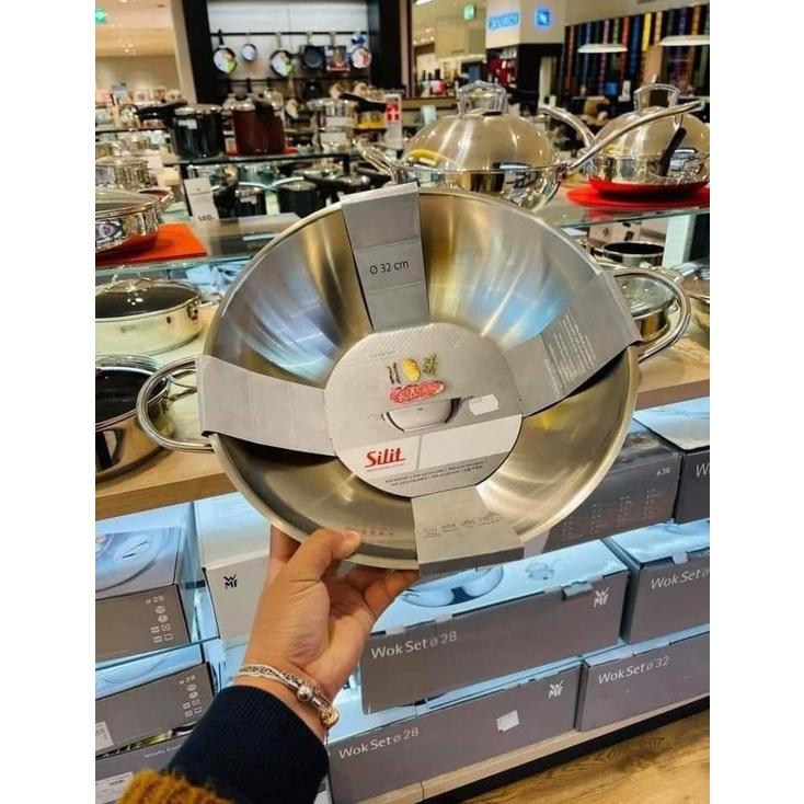 Chảo Xào Sâu Lòng Silit Wok, Size 32cm, Chất Liệu Thép Không Gỉ, Dẫn Nhiệt Tốt, Phù Hợp Cho Mọi Loại Bếp, Nhập Đức