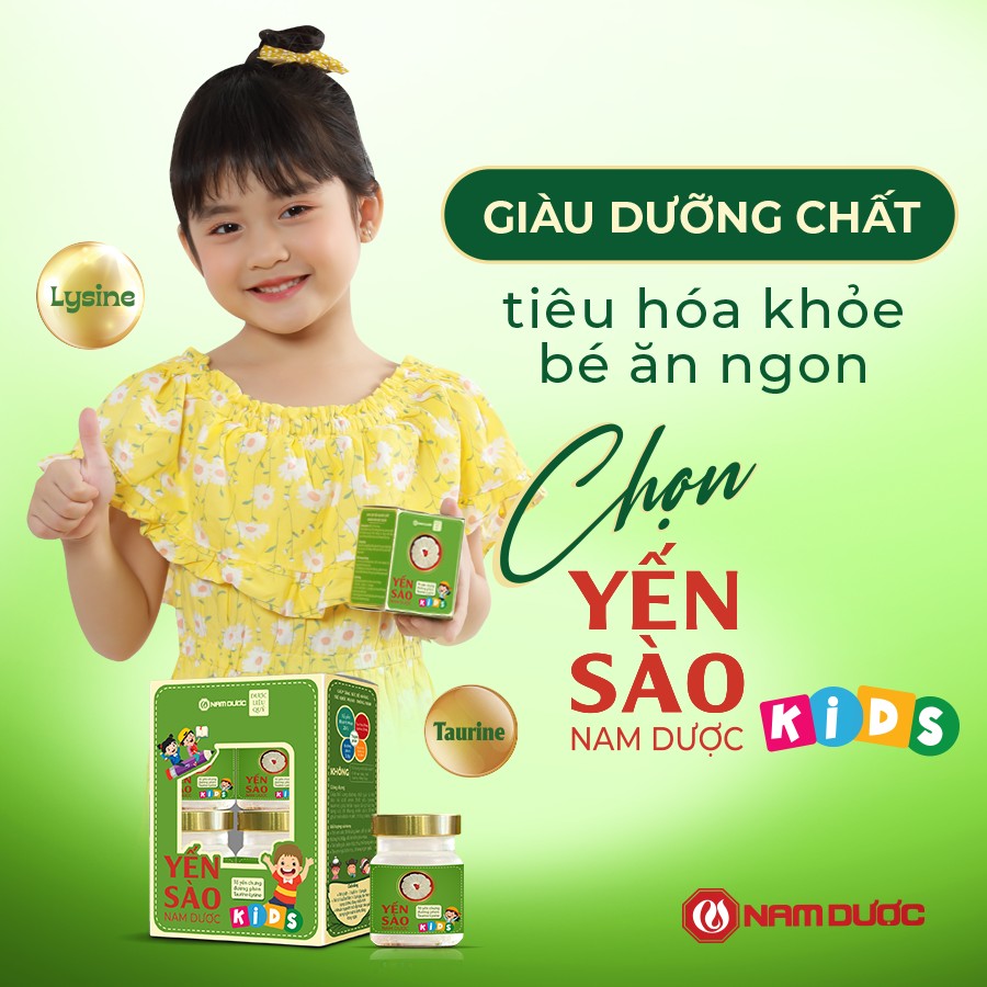 Yến sào Nam Dược Kids lọ 70ml tổ yến chưng đường phèn hỗ trợ đề kháng, bổ sung dưỡng chất cho trẻ