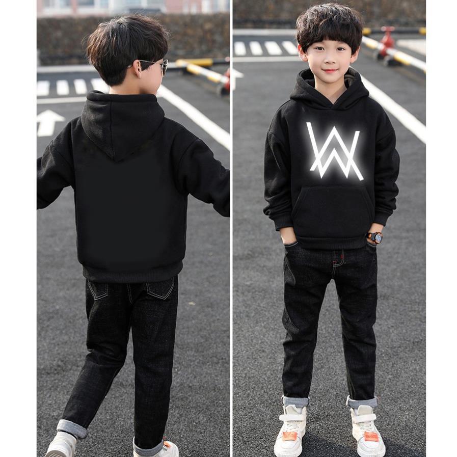 RẺ VÔ ĐỊCH- Áo Hoodie Trẻ Em In Hình Alan Walker Phản Quang Siêu Đẹp Form Rộng Vải Nỉ Dầy Ấm Phong Cách Ulzzang