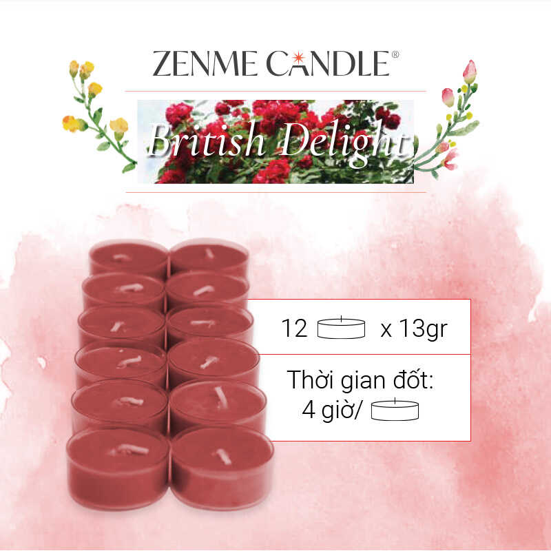 Nến Tealights - ZENME - British Delight - 12 Viên