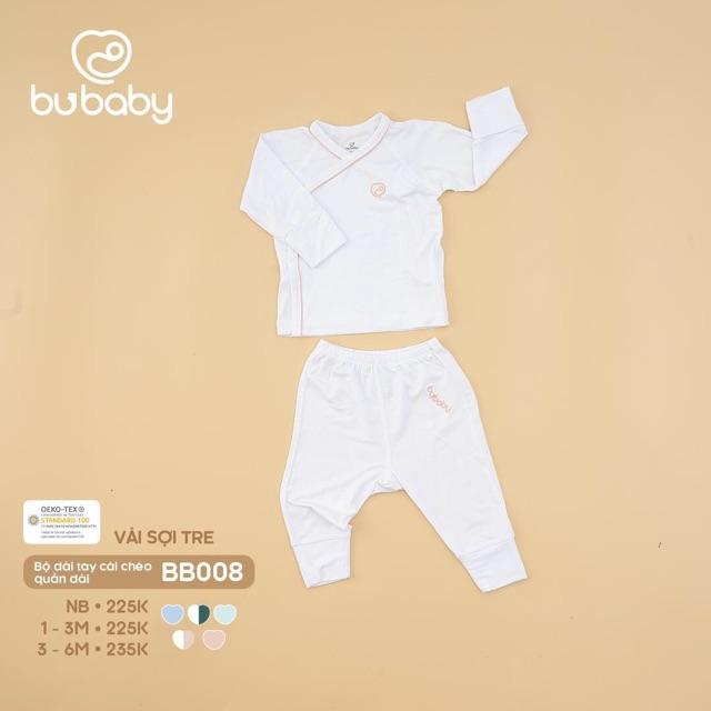 Bộ Dài Tay Cài Chéo BU Baby Trơn BB008