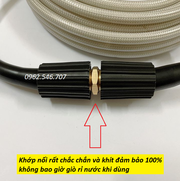 Ống Dây Xịt Rửa Xe Áp Lực Cao 3 Lớp Lõi 10M-15M- 20M-30M [Ren 22mm-22mm ] - Tặng khớp nối dây