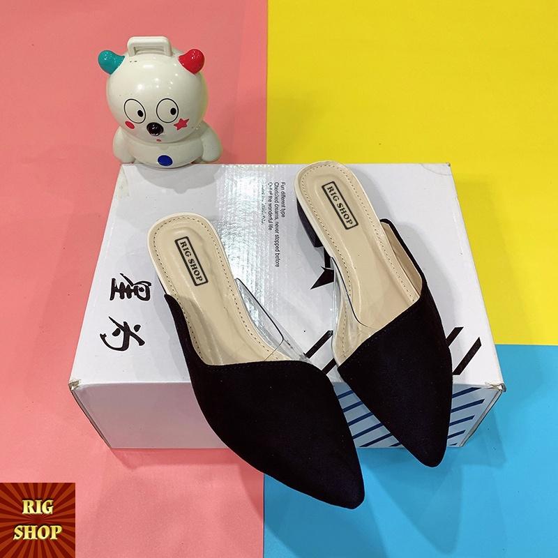 GIÀY SỤC MŨI NHỌN DA LỘN PHỐI VÁT CHÉO - A19