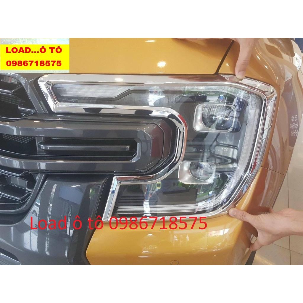 Ốp Viền Đèn Pha Mạ Crom Xe Ford Ranger 2023 Bản Wildtrak Mạ Crom Sáng Bóng