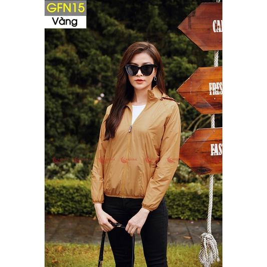 Áo gió nữ CARDINA 2 lớp chất gió trơn cao cấp chống nước cản gió cản bụi chống nắng nhẹ
