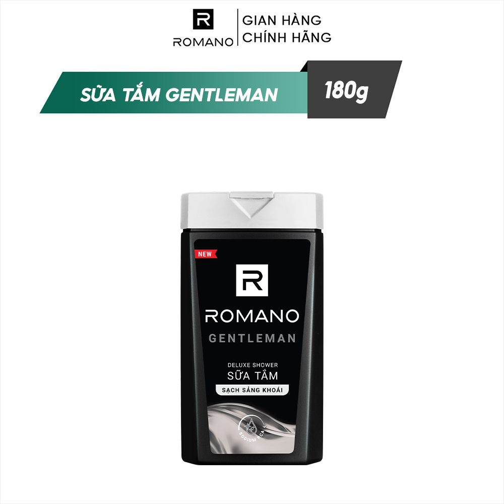 Sữa tắm cao cấp Romano Gentleman lịch lãm nam tính sạch sảng khoái 180gr