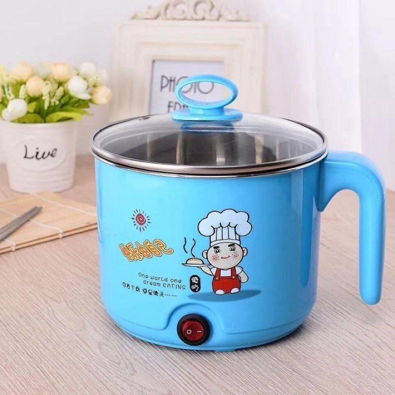 Nồi lẩu điện mini đa năng kèm xửng hấp nhựa đường kính 18cm