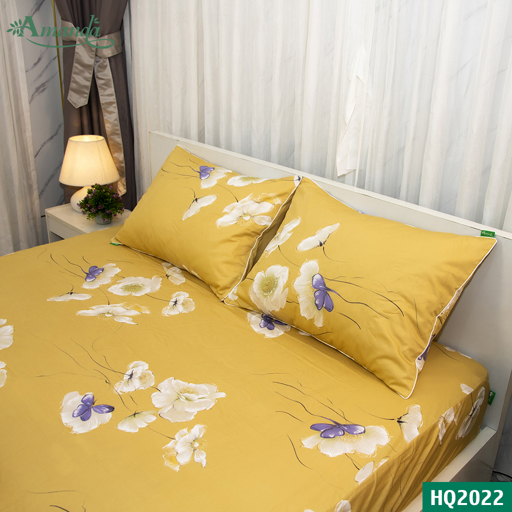 Vỏ gối nằm Amanda HQ2022, chất liệu cotton lụa satin Hàn Quốc bề mặt mềm mịn tạo nên độ êm ái cho người dùng