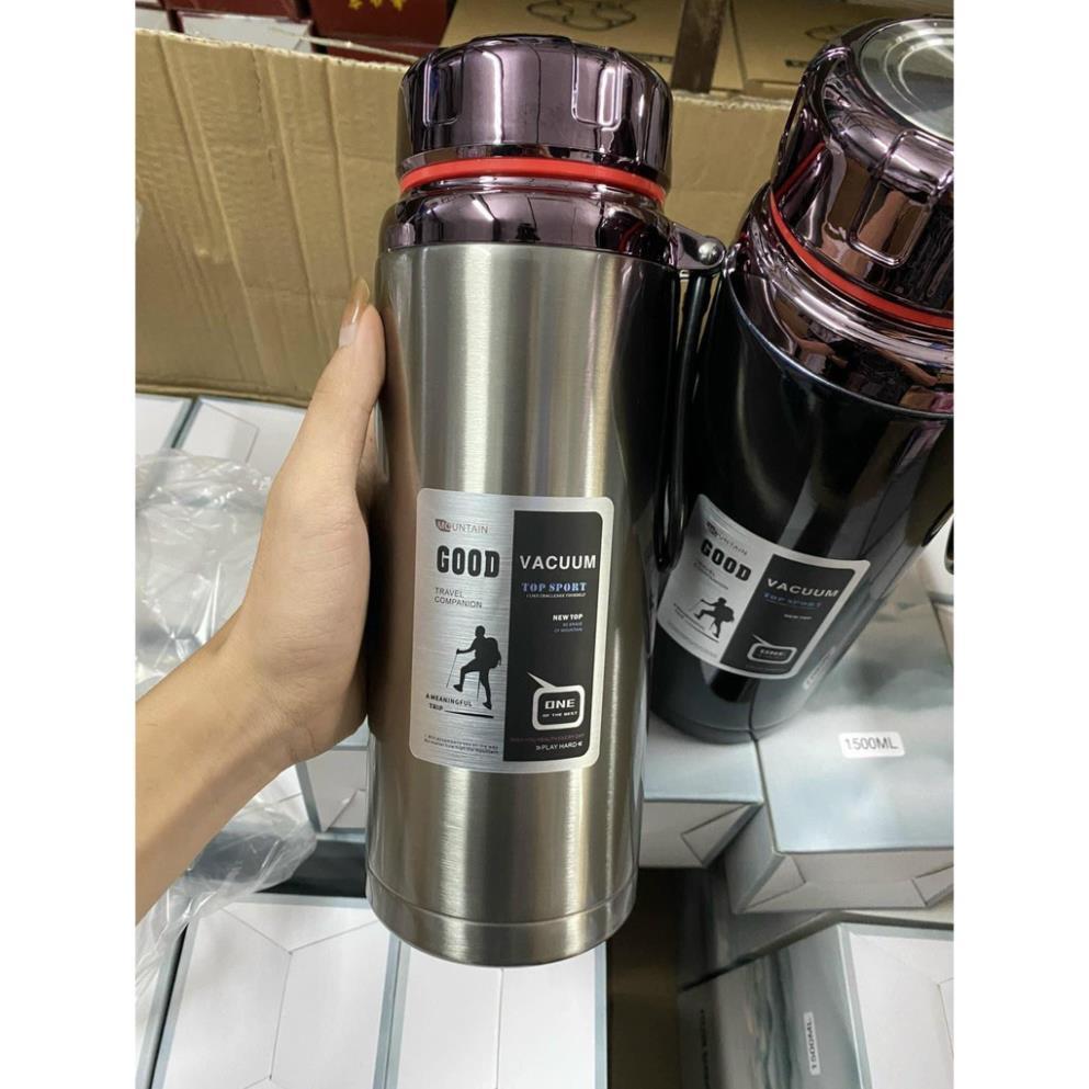 Bình Giữ Nhiệt GOOD VACUUM Dung Tích 1500ml Bình Chân Không Cách Nhiệt Kèm Bộ Lọc Thể Thao Bằng Thép Không Gỉ