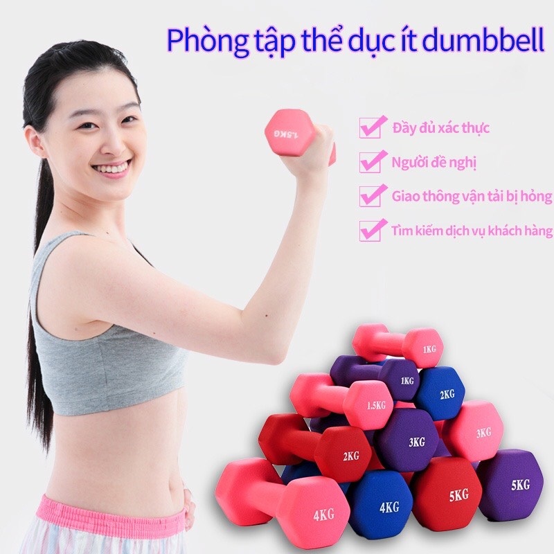 Bộ 2 Tạ Tay 4kg Bọc Cao Su Trơn Lõi Thép Cao Cấp Chính Hãng-Giao Màu Ngẫu Nhiên