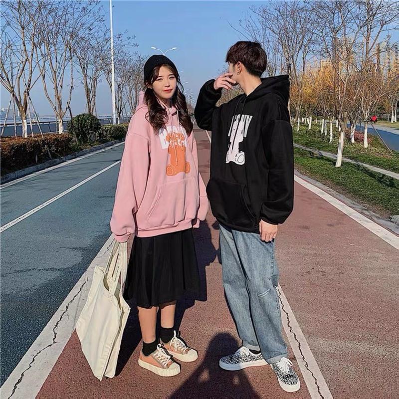 Áo Hoodie Chống Nắng FASHION In Hình Con Gấu Nón 2 Lớp Chất Liệu Thun PE Cho Nam Và Nữ Dưới 70kg