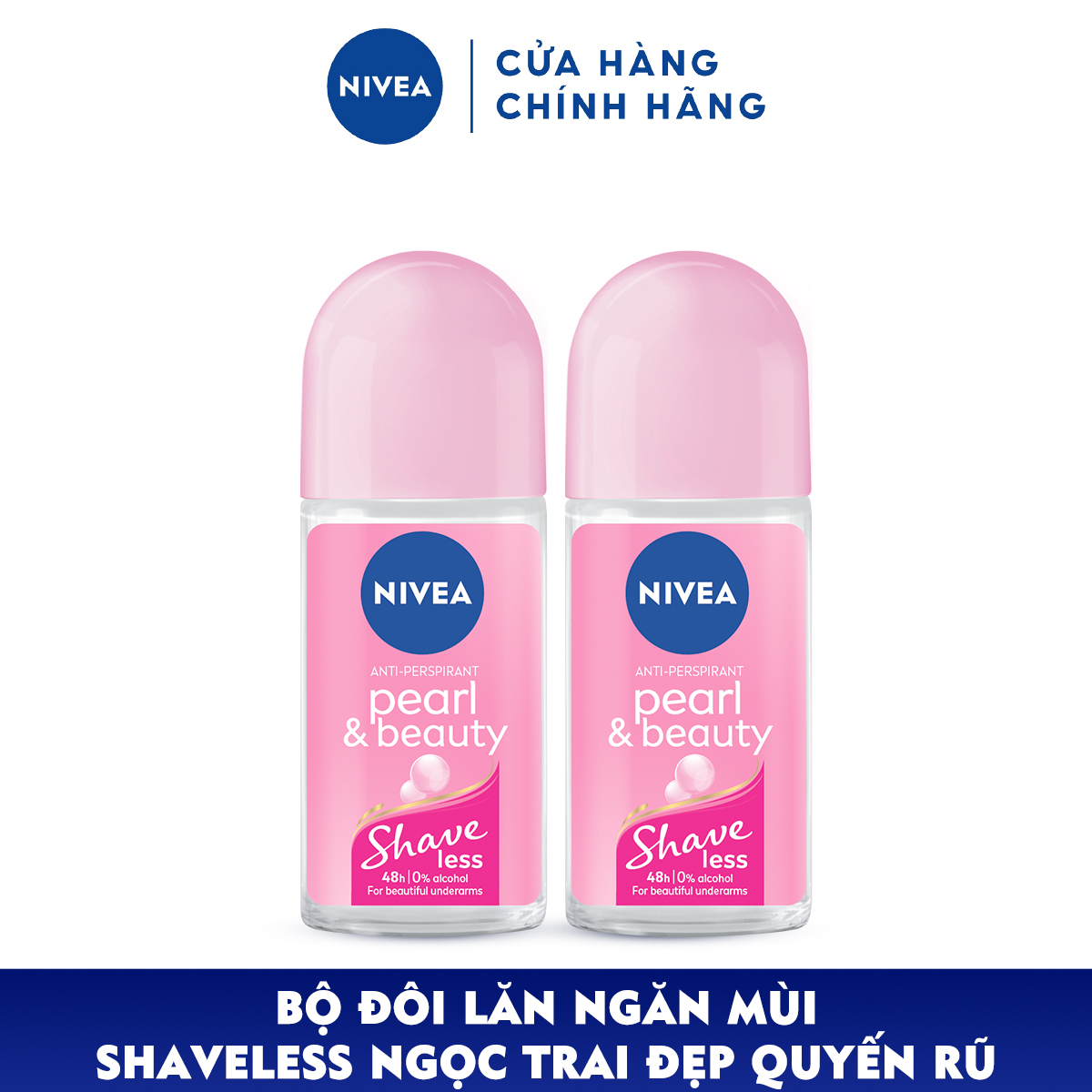 Combo 2 Lăn Ngăn Mùi Nivea Shaveless Ngọc Trai Đẹp Quyến Rũ 50ml - 98500