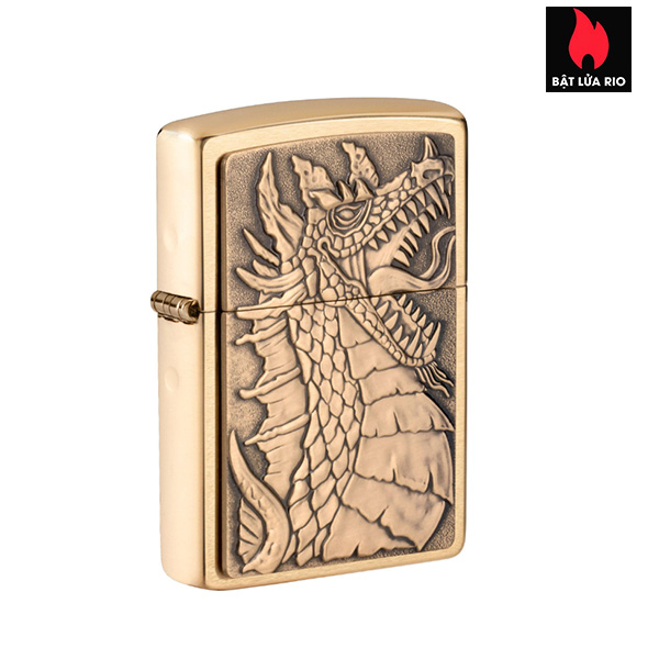 Bật Lửa Zippo 49297 – Zippo Dragon Emblem Brushed Brass