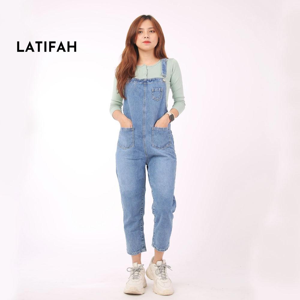 Yếm jeans dài trơn LATIFAH YJ001 phong cách trẻ hàn quốc