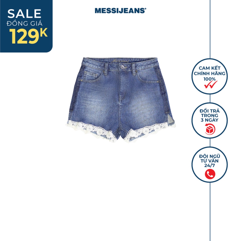 Quần short jean nữ viền ren MESSI SJW-729