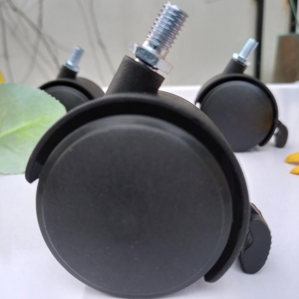 Bánh xe đẩy có khoá chạy êm, bền chắc - Bước zen 8mm x 1.25 đường kính 50mm bảo hành 2 năm - 1 đổi 1 trong 7 ngay