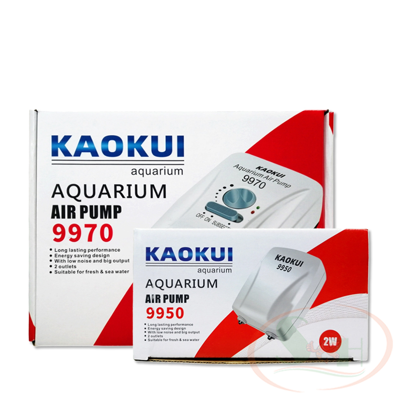 Máy sủi oxy tích điện Kaokui 9950, 9970 AC DC Air Pump sủi ắc quy 2 vòi bể cá tép thủy sinh
