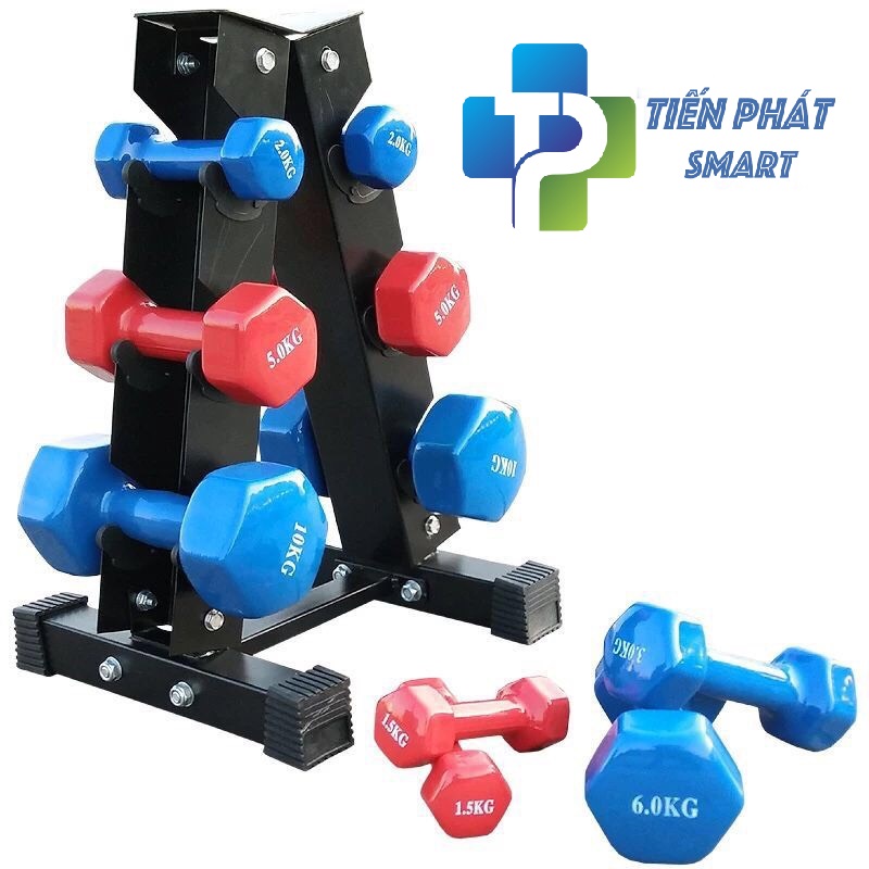Bộ 2 Tạ Tay 4kg Bọc Cao Su Trơn Lõi Thép Cao Cấp Chính Hãng-Giao Màu Ngẫu Nhiên