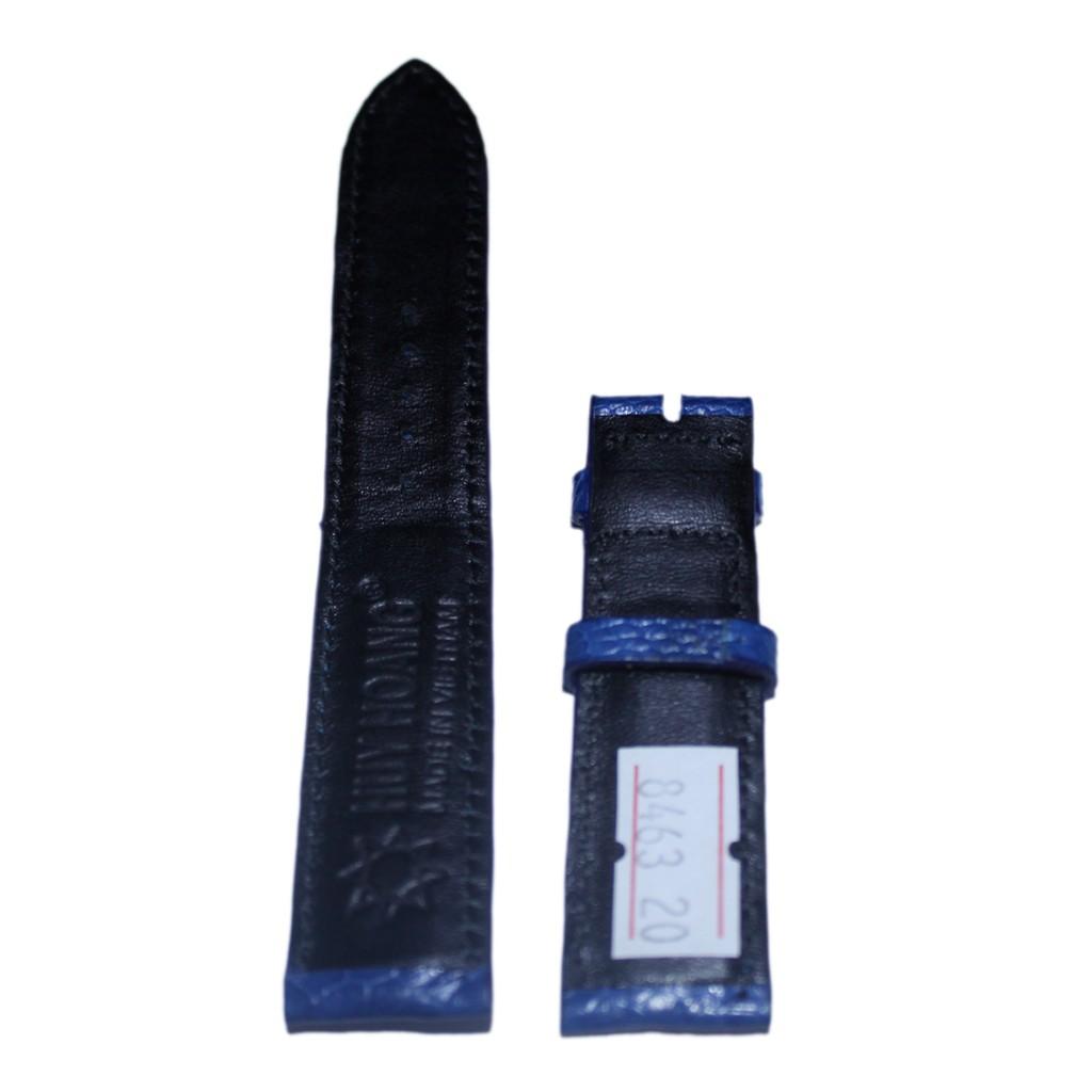 HT8463 - Dây đồng hồ Huy Hoàng da đà điểu size 16, 18, 20 màu xanh dương
