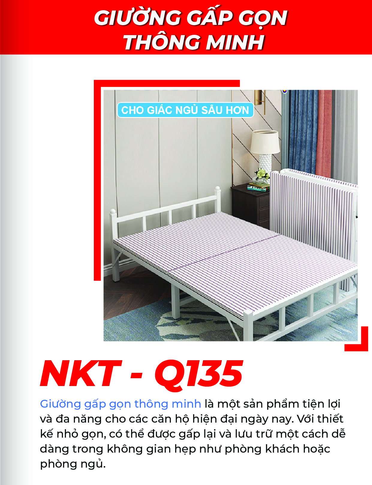 Giường gấp gọn thông minh NIKITA NKT-Q135