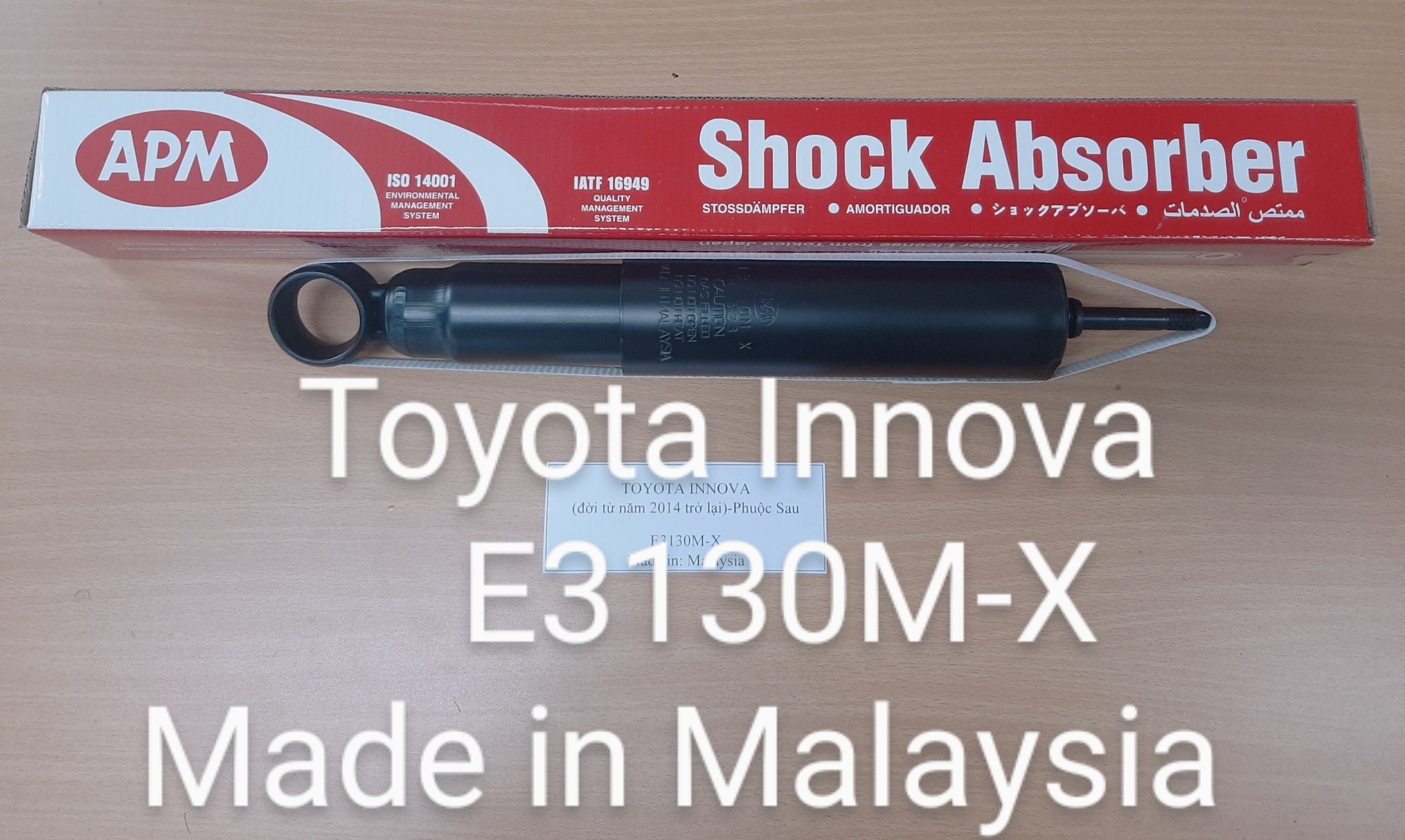GIẢM XÓC TOYOTA INNOVA CHÍNH HÃNG ĐỜI 2014 TRỞ LẠI-PHUỘC SAU mã hàng E3130M-X.