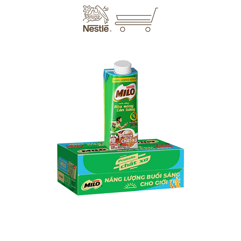 Sữa lúa mạch Nestlé Milo Teen bữa sáng thùng 24 hộp x 200ml (24x200ml)