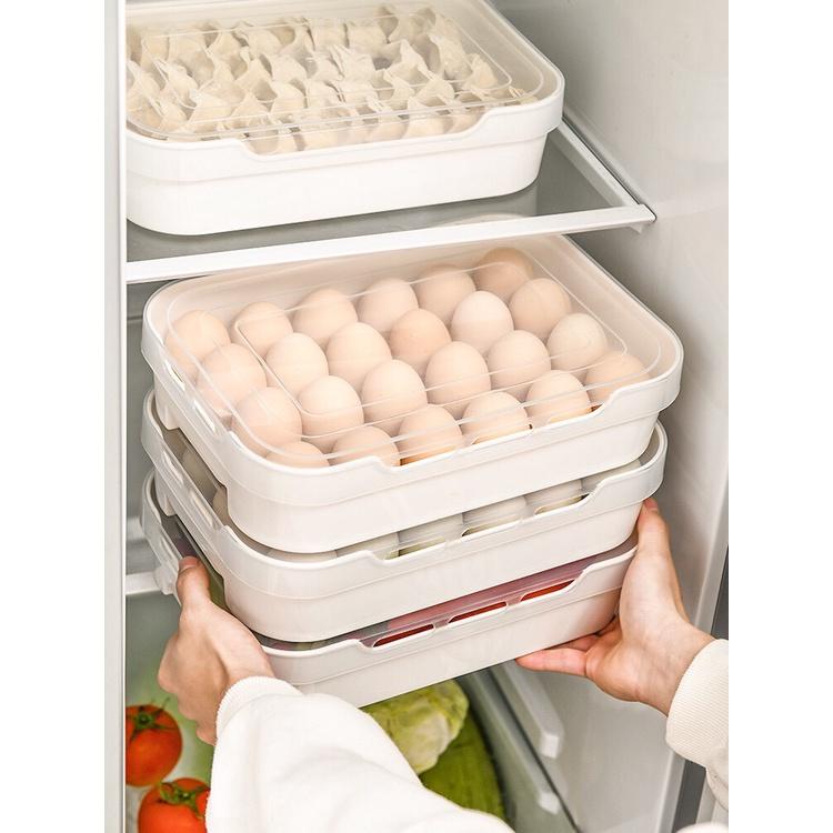 Hộp đựng trứng 24 quả - Khay nhựa đựng trứng gà, vịt để tủ lạnh có nắp đậy tiện dụng