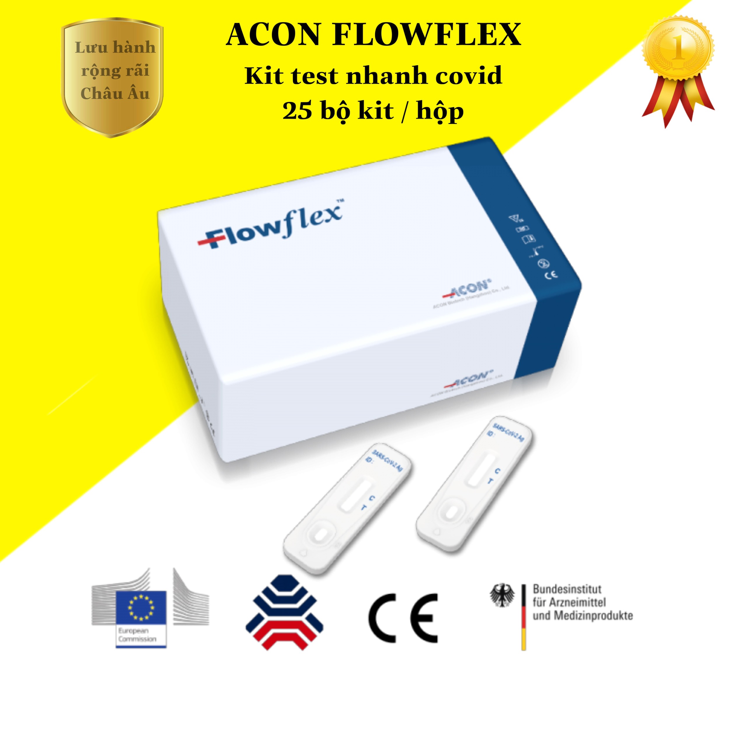 KIT TEST NHANH COVID19 ACON FLOWFLEX MỸ COMBO LẺ 1 KIT 5 KIT 10 KIT 1 HỘP