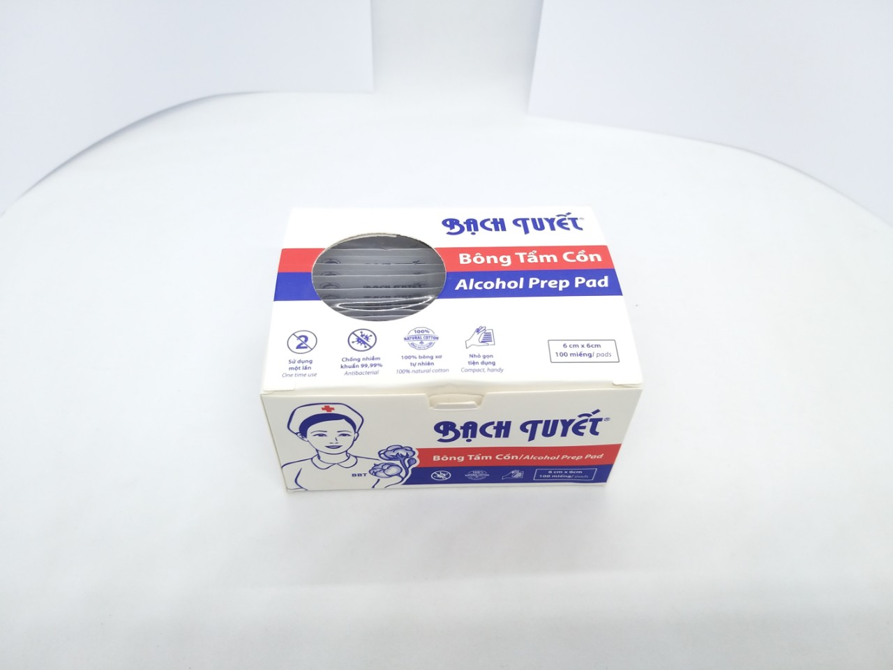 Combo 2 gói tẩy trang bề mặt mịn +1 hộp bông tâm cồn bạch tuyết