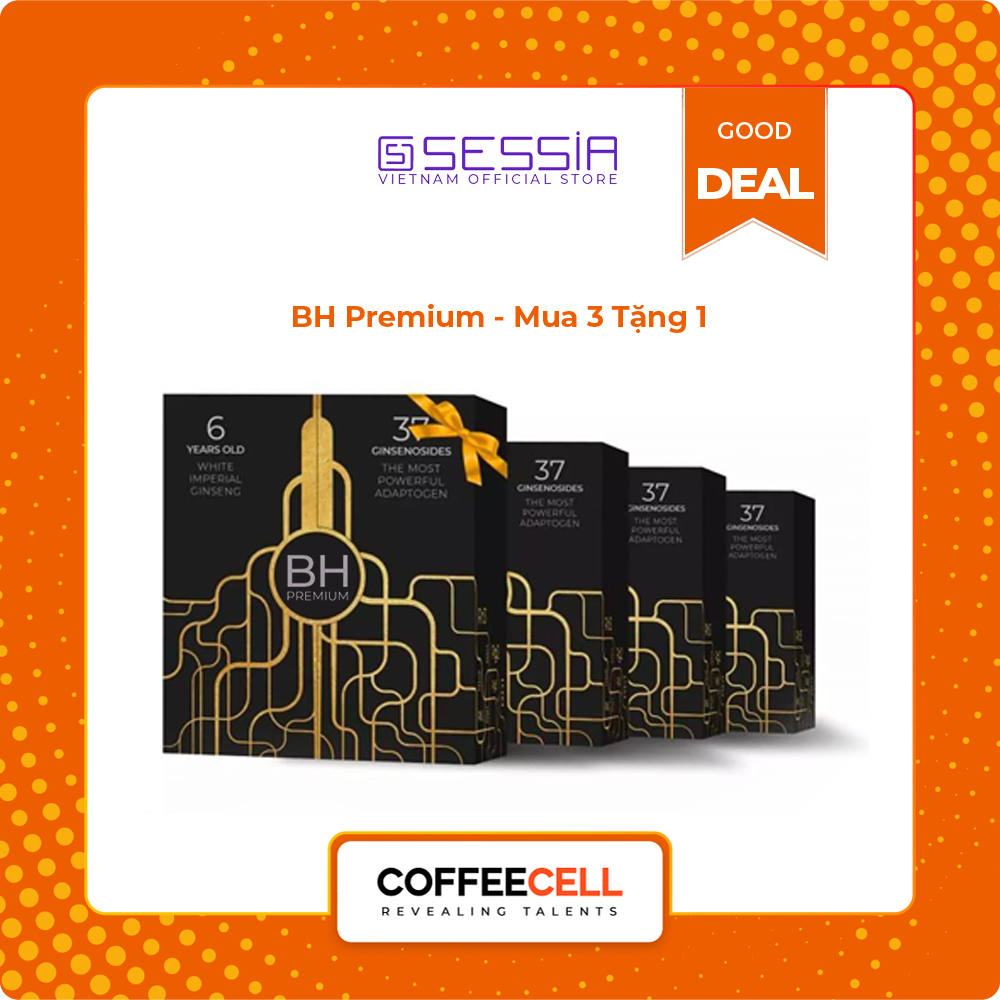 [GIFT MUA 3 TẶNG 1] Combo 3 Hộp Bột Nhân Sâm Thượng Hạng BH Premium Với Bạch Sâm Hoàng Đế COFFEECELL (180g x 3 Hộp) - Dinh Dưỡng Thần Kinh, Năng Lượng & Sức Mạnh - Hàng Chính Hãng