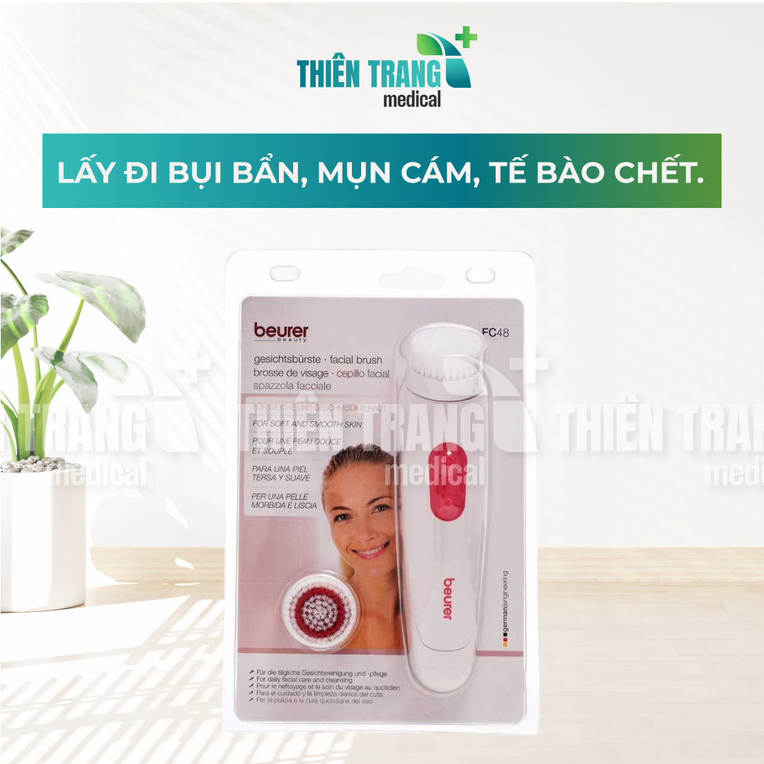 Máy rửa mặt đầu bàn chải tẩy sạch tế bào chết FC48