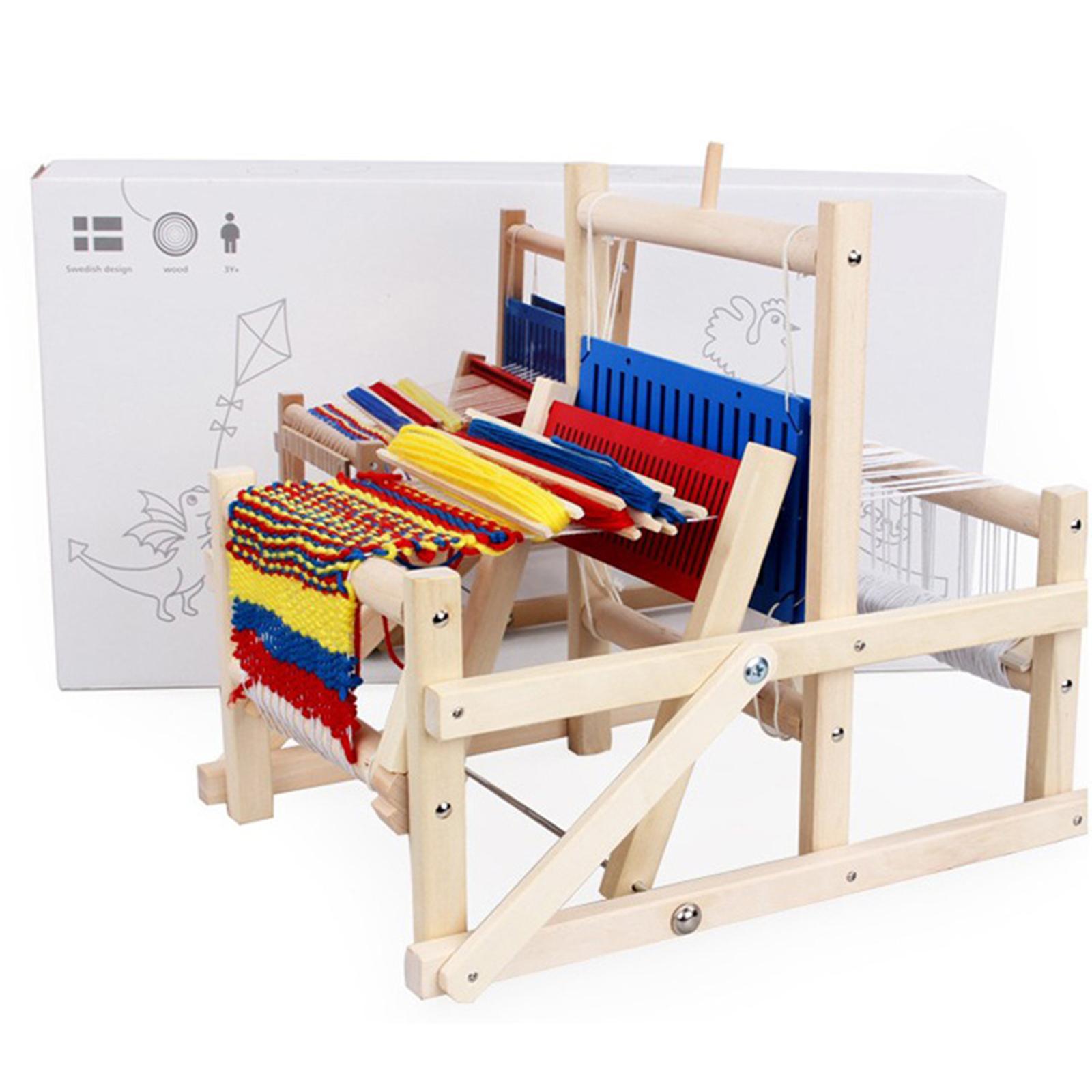 Wood Traditional Weaving Toys Loom Machine Craft Educational Toy Gift