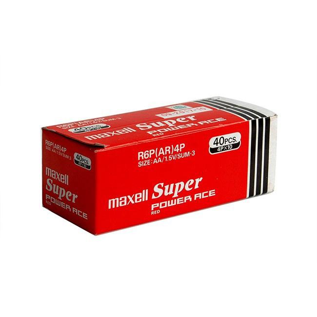 Hình ảnh Hộp 40 Viên Pin AA Maxell ( pin tiểu ) carbon Siêu Bền R6P (Đỏ) Maxell Super Power Ace