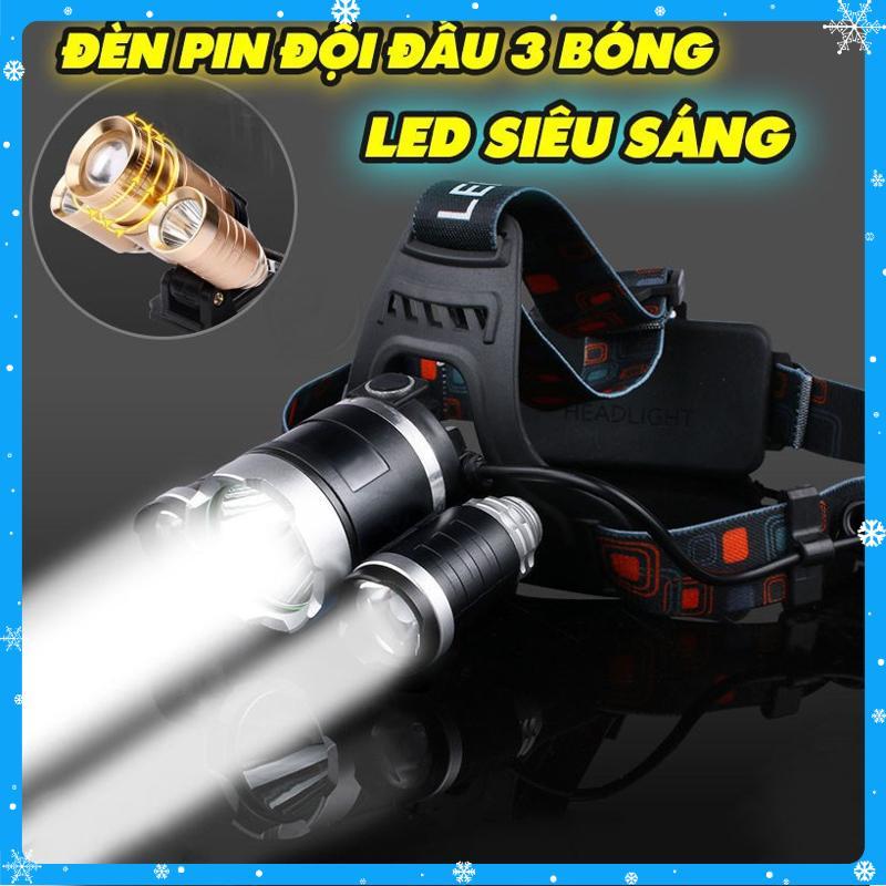 Đèn pin đội đầu 3 bóng Siêu Sáng - Hàng Chất Lượng