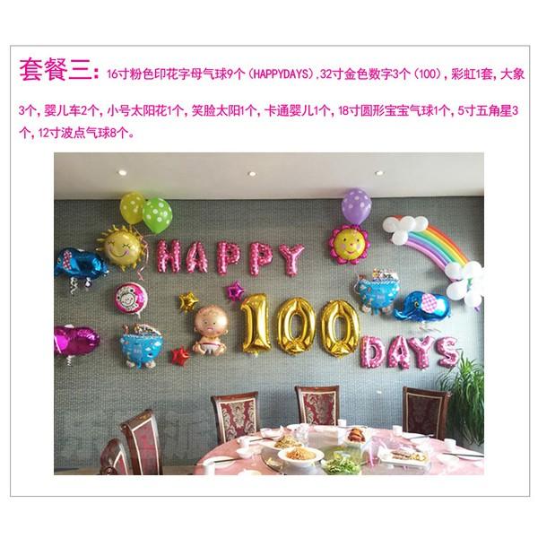 Set bong bóng 100 days