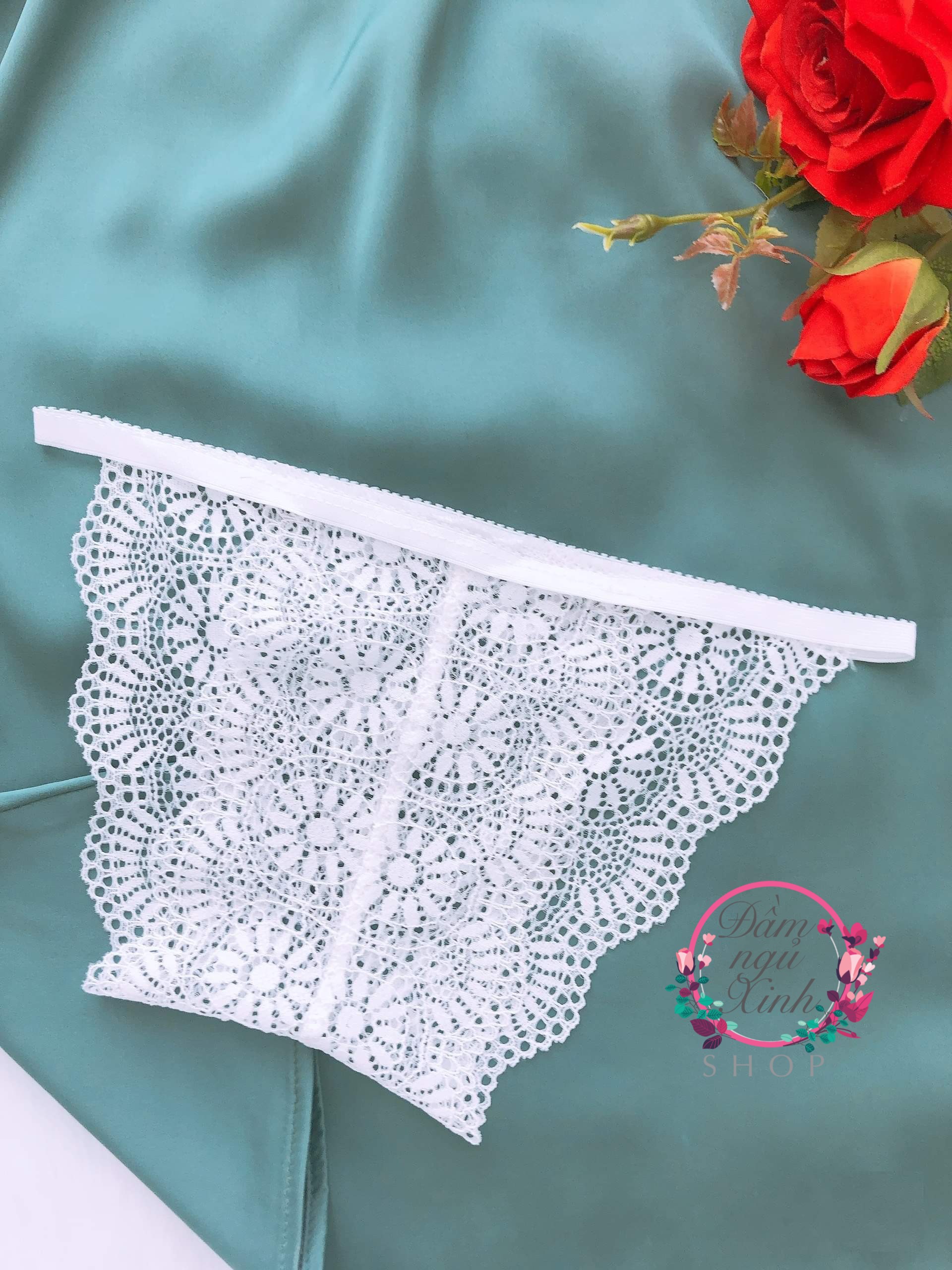 Rose Sleepwear- Váy ngủ lụa Khuyến rũ tặng kèm quần chip ren bất kỳ