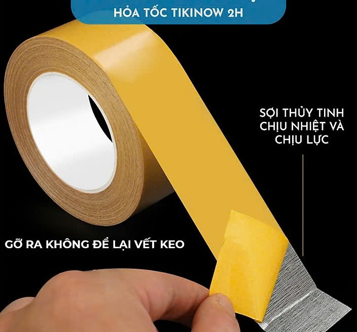 10mm*10m COMBO 2 CUỘN Keo 2 Mặt Sợi Thủy Tinh Cường Lực Dán Thảm Trải Sàn, Keo Chống Nước, Không Để Vết Keo
