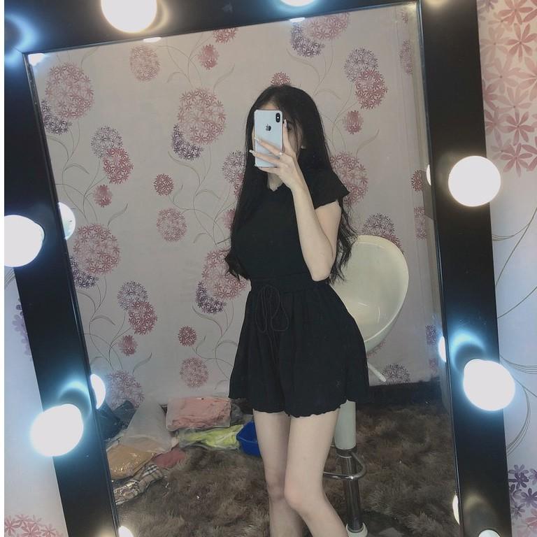 Bộ Ngủ Áo Croptop Quần Đùi Siêu Xinh LH57